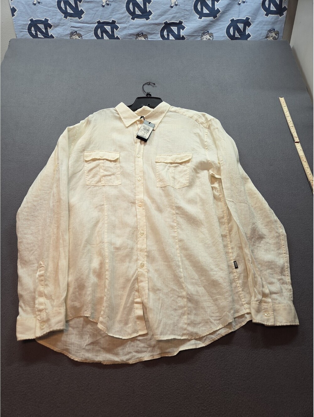 men's cream Hugo Boss button-up shirt size XXL slim fit